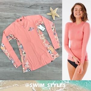 ☀️RIP CURL☀️ ALOHA LONG SLEEVE ZIP UPS SUN SHIRT